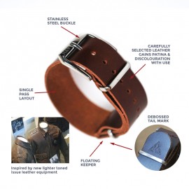THE RUSSET BROWN LEATHER STRAP: TYPE A: 22mm